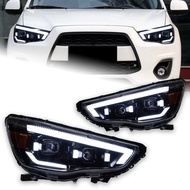AKD Car Front Headlights Parts For Mitsubishi ASX 2013-2019 Luxury With Dynamic Turn Signal Lens Aut