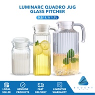 Luminarc Quadro Jug - Elegant Glass Pitcher, Durable & Functional, Perfect for Water & Juices