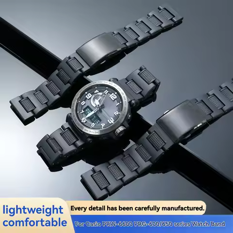 For Casio PRW-6600 PRG-600/650 Watchband Lightweight Composite plastic steel watch strap PRG-30/50/7