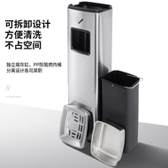 Hotel Lobby Smoking Area Elevator Mouth Smoke Extinguishing Stainless Steel Trash Can with Ashtray Floor Vertical Ashtray
