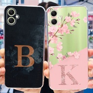 For Samsung Galaxy A05 4G Case SM-A055F 2023 Transparent Phone Case Cute Letters Flower Soft Cover For Samsung A05 A 05 Capa