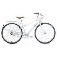 Linus Mixte 3i Stone White Bicycle | Vintage Adult City Electric Folding Hybrid Mountain Race Road Bike Folding Foldie