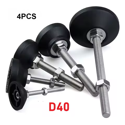 4Pcs/Lot Adjustable Lathe Leg Dia 40mm Thread Type Adjustable Levelling Feet Swivel Base Articulatin