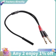3.5mm to Dual 6.5mm Adapter 3.5mm Audio Aux Cable Double 6.35 1/4 inch Mono to Stereo 1/8 inch 3.5mm