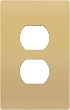 TG Mid-Size Screwless Duplex Wall Plate, Child Safe Receptacle Outlet Cover, Medium Size 1-Gang 4.88