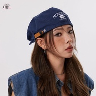 JEREMY1 Letter Embroidery Beret, Cotton Adjustable Forward Hat, Cool Flat Y2k American Style Newsboy