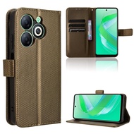 Ready Stock For Infinix Smart 8 PU Leather Infinix Smart8 Casing Flip Phone Cover With Card Pocket W