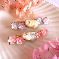 可客製化天竺鼠淡水珍珠櫻花髮夾