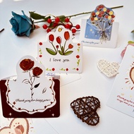 Flower Printed Creative Greeting Blessing Card Best Wish Birthday DIY Craft Cards 心意卡 Kad Ucapan