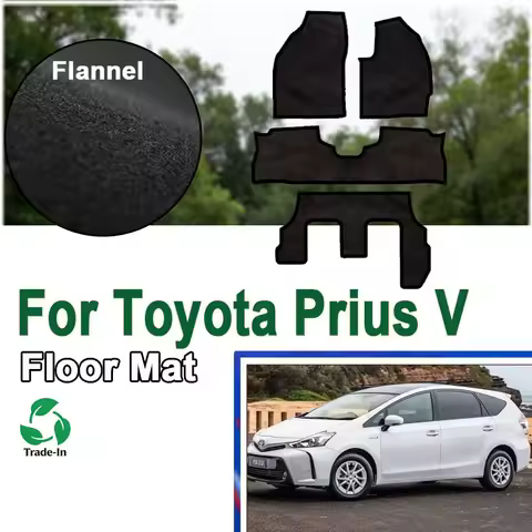 Flannel Car Floor Mats For Toyota Prius V Alpha Prius+ 2012~2017 7 Seater Carpets Footpads Anti-slip