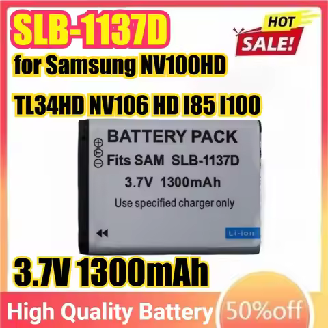 SLB-1137D SLB 1137D 3.7V 1300mAh Camera Battery for Samsung NV100HD TL34HD NV106 HD I85 I100 L74 I80