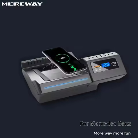 Moreway wireless charger For Mercedes Benz W205 C43 C63 GLC43 GLC63 X253 Phone Holder Fast Charging 