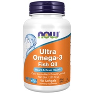 Now Foods Ultra Omega 3 500EPA/250DHA Fish Oil 1000 mg - 90/180 SoftgelsFish Softgels นาวฟู้ดส์ โอเ