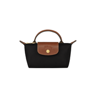 LONGCHAMP Le Pliage Original Pouch with handle Black - Recycled canvas MINI Crossbody Bag กระเป๋าคลั