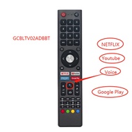 Gcbltv02adbbt new Bluetooth voice remote control for TV CHiQ 43m8t l32h7 l42g6f u50h7k 32m8t CHiQ [43m8t] TV Android 9.0 43inch Google Play voice control