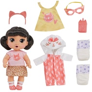 BABY ALIVE SUPER BFF KATIE KAT BLACK HAIR DRESS UP BABY DOLL PLAYSET, 11 INCHES, TOYS FOR 3 YEAR OLD