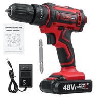 48V Mini Electric Drill Wireless Impact Drill Cordless Screwdriver 25-28Nm+3 Dual Speed Power Tools