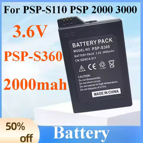 High Capacity 2000mAh 3.6V PSP S360 PSP-S110 Battery External Power Supply for Sony PSP 2000 3000 Ga