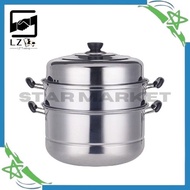 siomai steamer star_market High quality 3 Layer Steamer Stainless Steel Cooking pots 28cm steamer