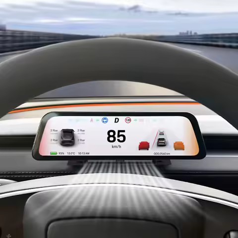 New Upgrade 9.66" Dashboard Screen for Tesla Model 3 Y Highland Support CarPlay Car Speedometer Navi