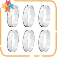 6 Pack 4 Inch Double Rolled English Muffin Rings, Stainless Steel Crumpet Rings, Tart Rings, Round