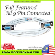1.5m Full featured Null modem rs232 serial cable DB9 Female/F All Pin connected