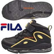 FILA B401X-009 黑X金 高筒大氣墊黏帶籃球鞋【足弓支撐鞋墊，舒適，避震】204F