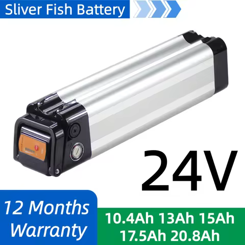 Zhenlong/ZL07010-F 24V 10.4Ah 13Ah 15Ah 17.5Ah 20.8Ah Silver Fish Ebike Battery for Prophete MiFa Tr
