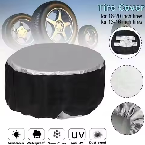 13-16inch 16-20inch Car SUV Spare Tire Cover Case White Oxford Cloth Tote Protective Tire Wheel Spar