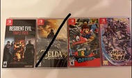 Switch games (Resident Evil triple pack, Super Mario Odyssey, 刀劍亂舞無雙 )