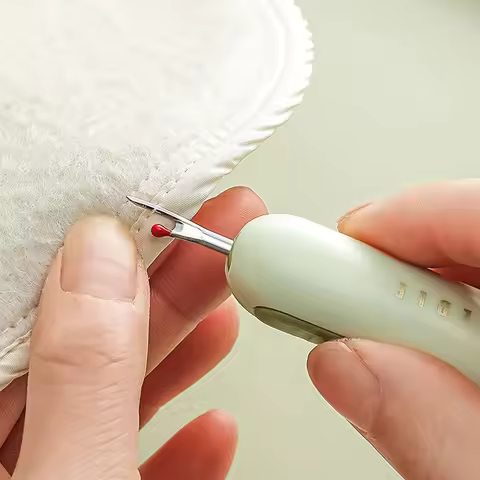 YM Crochet Double-Ended Needle with Thread Remover Threader Safety Pin & Metal Thimble Set for Easy