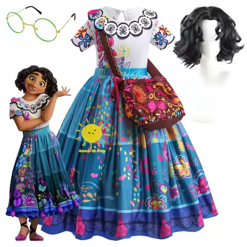 Beast Kingdom Mirabel Madrigal Cosplay Encanto Cosplay Costumes Dress Bag Eyeglass Mirabel Suit Wig