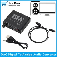 【Customer favorite】 Lcckaa Hifi Dac Digital To Analog Audio Converter Decoder Amp 3.5mm Aux Rca Ampl