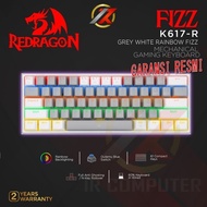 REDRAGON FIZZ-K617-R (GREY WHITE) BLUE SWITCH LED RAINBOW Mechanical Gaming Keyboard 60%