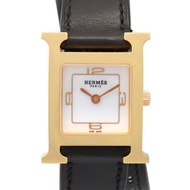 【二手】愛馬仕 HERMES 手錶 H-Watch Double Tour HH1.202 白色鍍金（GP）皮錶帶 H-Watch Double Tour 女士二手 A