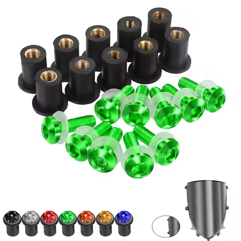 10 PCS M5 Windscreen Windshield Wind Deflectors Bolts Kits For Kawasaki ZX6R ZX-6R ZX 6R ZX7R ZX9R Z