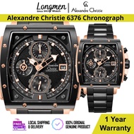 [Klang Longmen] Alexandre Christie AC6376MCB AC6376 AC 6376 MCB 6376MCB Chronograph Black Rose Gold Men's Watch