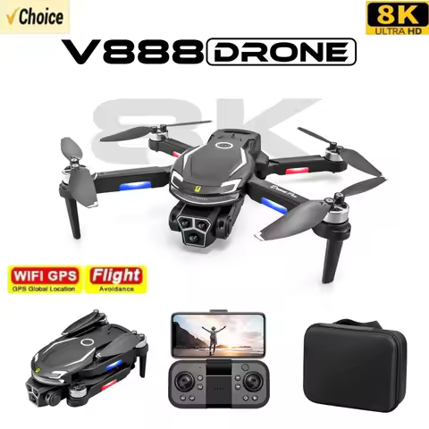 V888 Drone 8K GPS Triple Camera Professional Obstacle Avoidance Optical Flow Positioning Brushless U