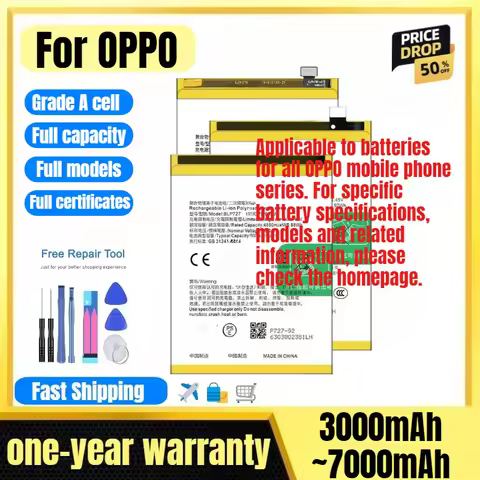 Battery for OPPO A1K/A3/A5/A3S/A7/A12/A8/A9/A15/A15S/A16/A17/A18/A30/A31/A33/A35/A37/A39/A51/A52/A53