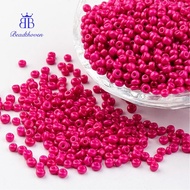 8/0 3mm Baking Paint Glass Seed Beads Loose Spacer Beads Camellia 3mm Hole: 1mm 962pcs/50g