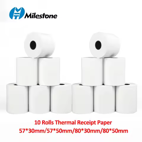 10 Rolls Thermal Receipt Paper Roll 57x30mm 57x50mm 80x30mm 80x50mm POS Printer Paper Cash Register 