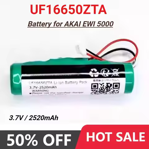 2000mAh/2520mAh 3.7V UF16650ZTA UF16650A Replacement Battery for AKAI NB2537-R0 AKAI EWI 5000 Solo R