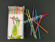 Art Straw 0.6x27.5cm (100pcs±)/ Flexible Straw / Colorful Straw / Party Disposable Drinking Straws