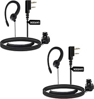 UAYESOK Walkie Talkie Earplugs, G Shape 2 Pin Radio Headset Security Earphones with PTT Microphone a