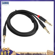 【SG36】6.35mm Stereo to 2 Mono 6.35 Male Mono Y-Splitter Insert Cable 1/4 Inch Male Jack to Dual 1/4i