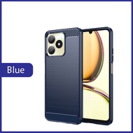 Carristo Realme C53 Realme C51 Back Case Cover Carbon Fiber Brushed TPU Silicone Soft Casing Phone M