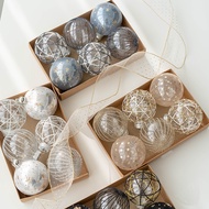 Christmas Decoration Ball 8cm Christmas Ball Painted Ball Cloth Ball Transparent Ball Christmas Tree