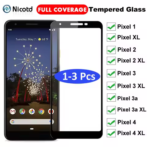 1-3Pcs Screen Protector Protective Film For Google Pixel 3 3a 2 1 Full Cover Tempered Glass For Goog