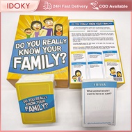 IDOKY Do You Really Know Your Family?Filled with Conversation Challenge Family Interactive game Card