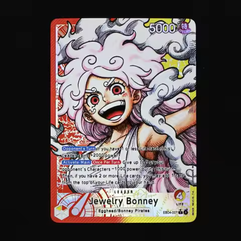 One Piece TCG EB04-001 Jewelry Bonney English Leader Card Foiled Textured Card Red Yellow Bonney